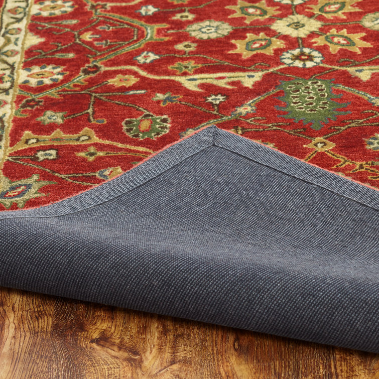 Wool Oriental Area Rug in Slated Blue/Brown/Ivory/Beige/Burgundy/Dark Green/Gray/Red