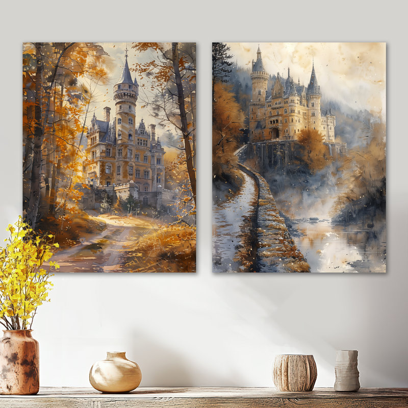 Ensemble de 2 décorations murales anglaises anglaises, 32" H x 48" W