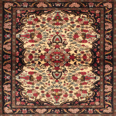 Tapis décoratif en laine brun/beige Silvia