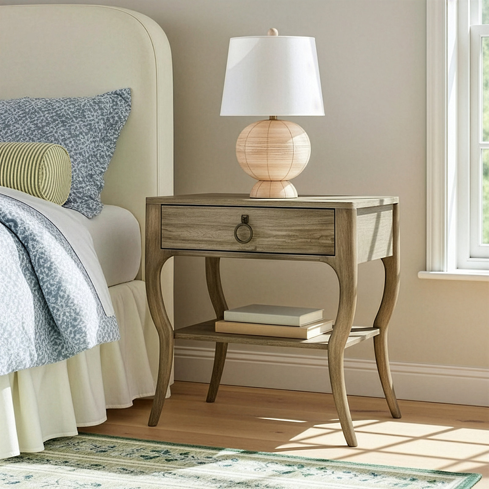 Regan 1-Drawer Oak Nightstand, Natural