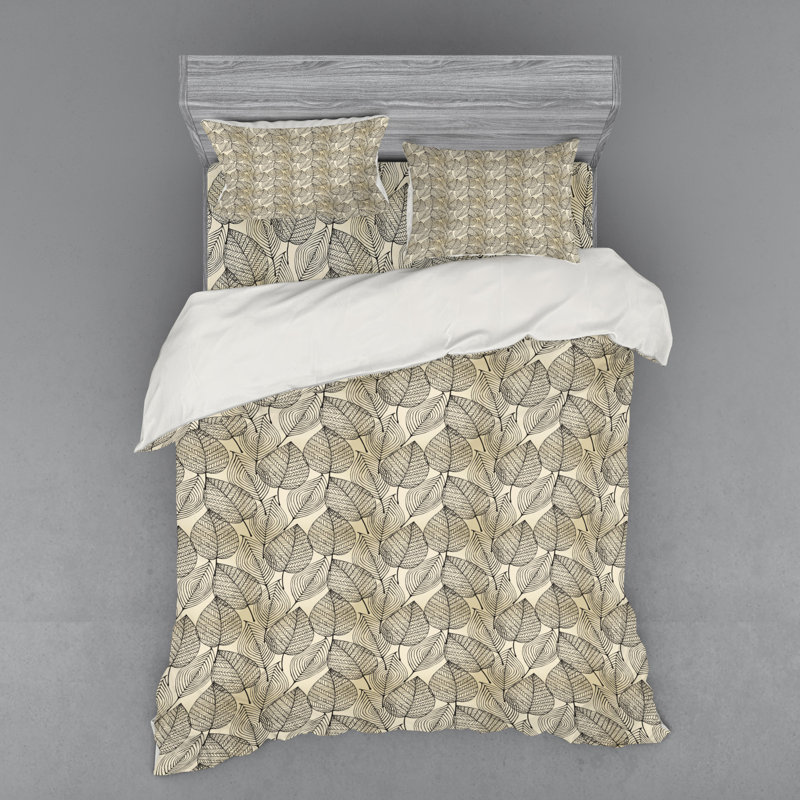 Rustic Polyester Floral Duvet Cover, Queen Duvet Cover + 3 Additional Pieces