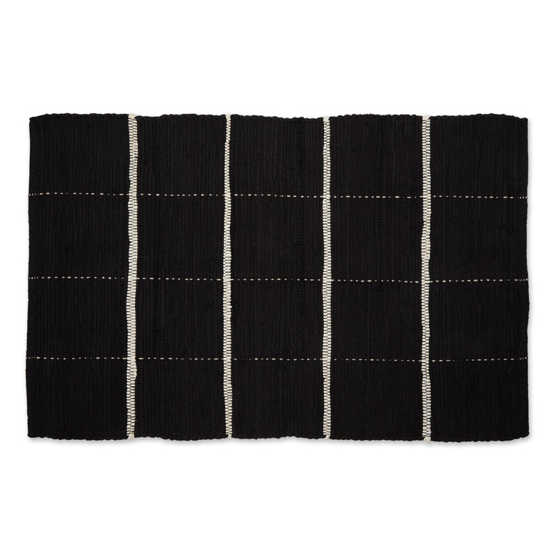 Eggar Cotton Checkered Indoor Rug, Rectangle 2'2" x 3'4"
