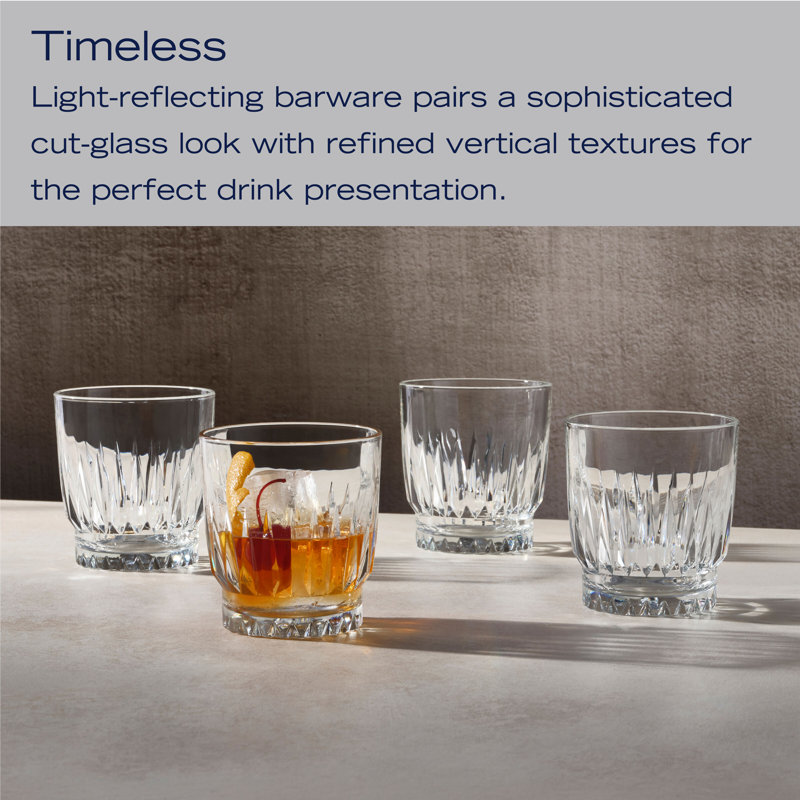 Mikasa Hampshire Double Old Fashioned Glass Set, 12 Ounce