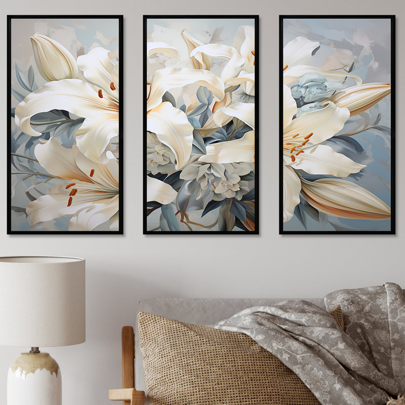 Ensemble de salon Beige lys simple Tranquility V - lys, Cadre flottant noir, H 40 po x l 60 po x P 1 po