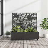 Metal Planter Box with Trellis with Wheels