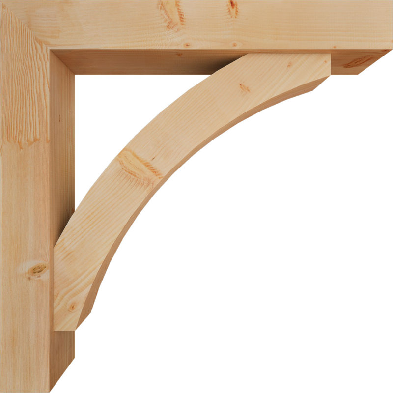 Thorton Block Bracket with Offset Brace, 44 x 44, 7 1/2"W Douglas Fir (Smooth)