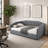 Linen Upholstered Daybed With Spacious Underbed Storage, Full Size - Durable Solid Wood Frame-2039393189
