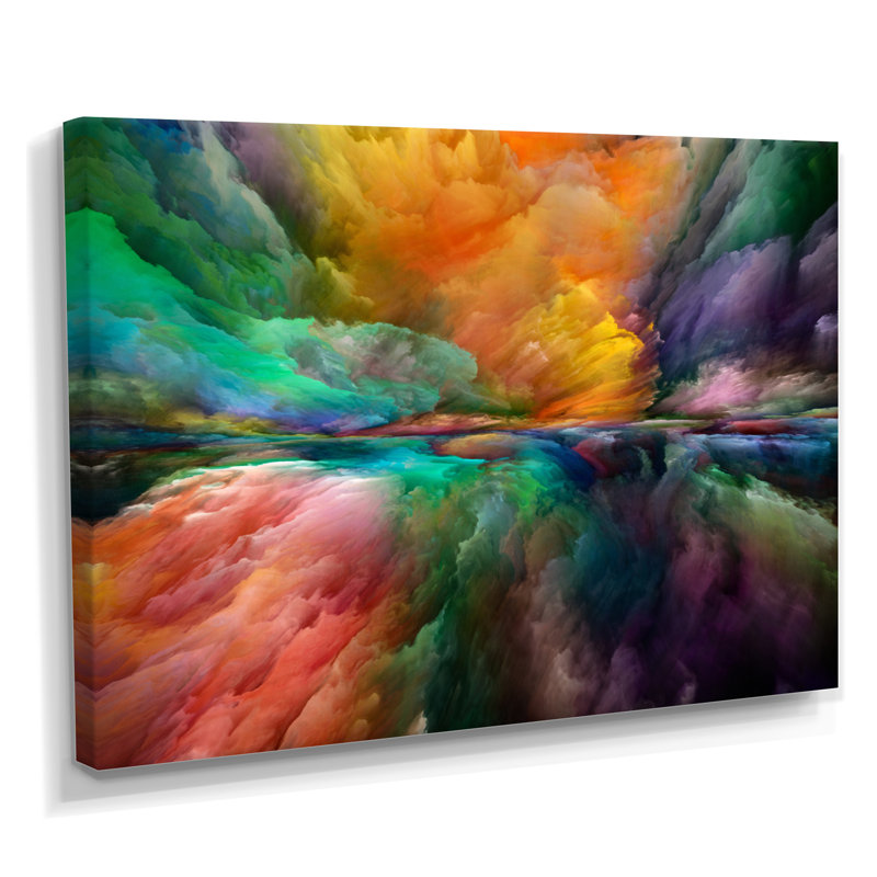 «Gerard Colorful and Dark Gradient Clouds», impression sur toile, Toile tendue, H 12 po x l 20 po, Sans cadre