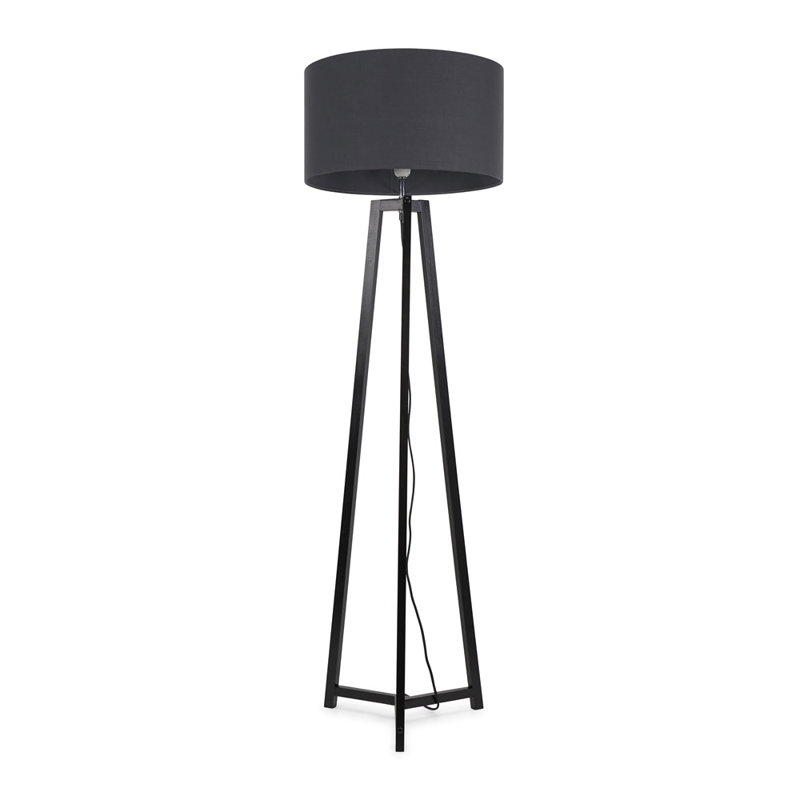 Rhavyn 148cm Traditional Floor Lamp, Charcoal, Matte Black