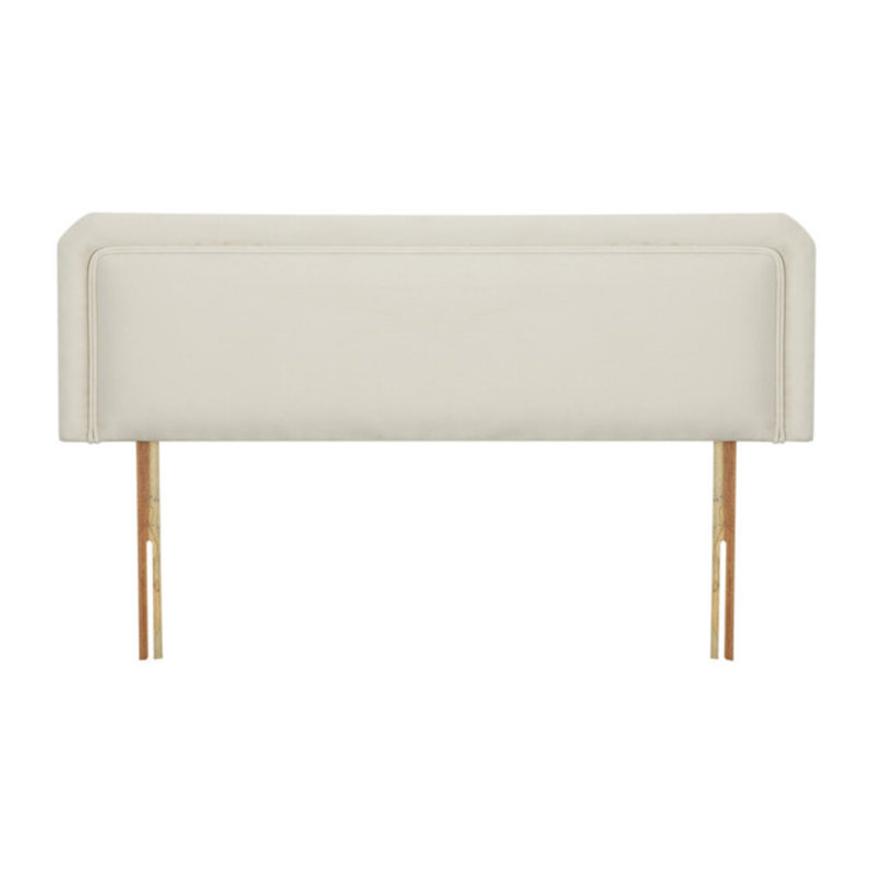 Wile Upholstered Headboard, Kingsize (5'), Velvet, Cream