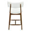 Ensemble de 2 tabourets de comptoir Mid-Century modernes, bois de noyer et revêtement beige | Idée de cadeau-1859718914