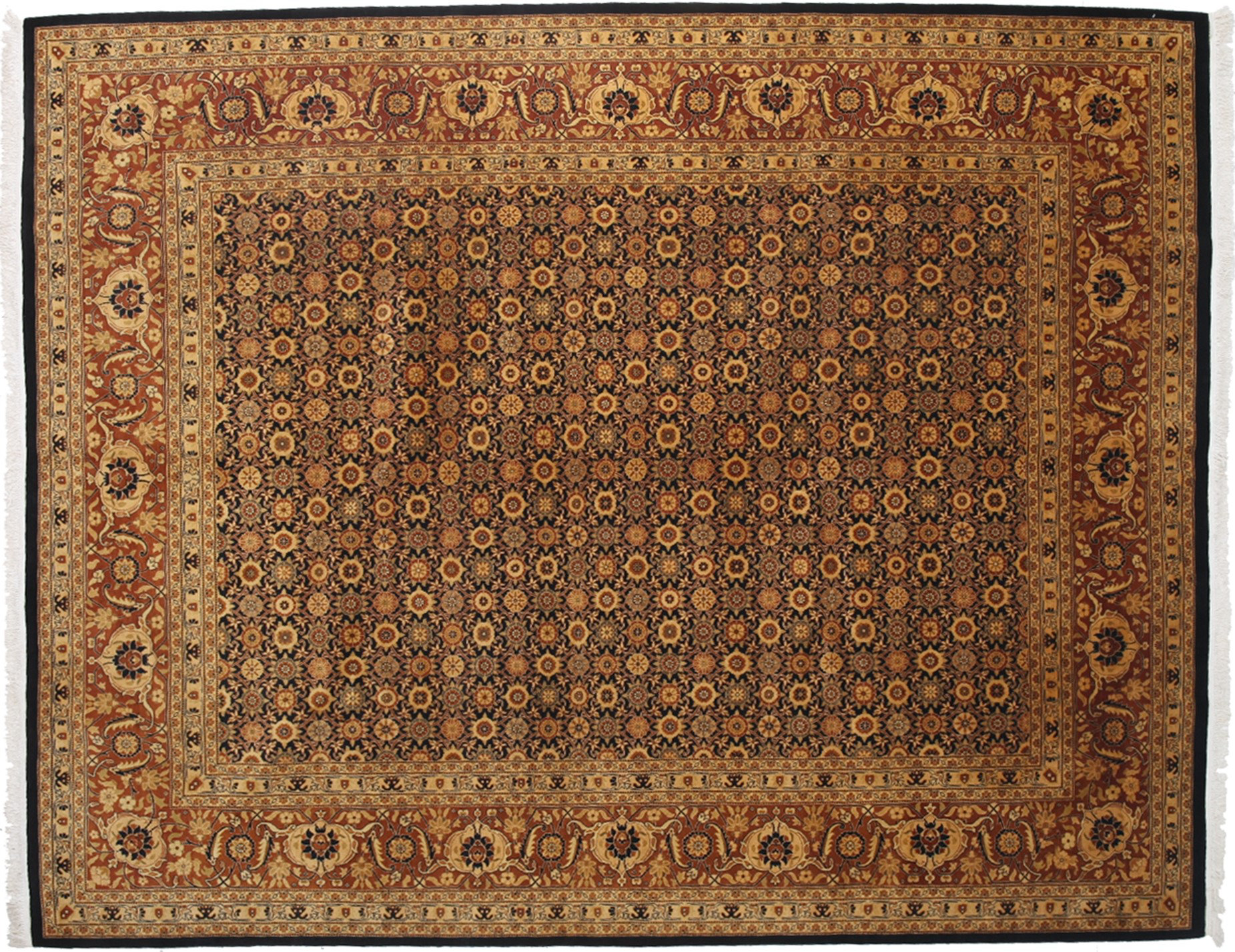 Hand-Knotted Beige Area Rug