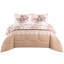 Beige Trendy Printed Bedspread Floral Design Quilted with Pillow Shams-113665298