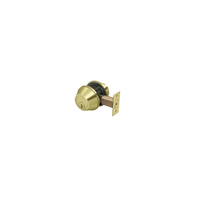 Deltana CL210LA-3 Double Deadbolt GR2 w/ 2-3/4" Backset in Polished Brass