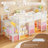 Kids Low Loft Bed with 9 Storage Drawers and 3 Tiers Bookshelf Reading Nook LED Under-bed Play House-392318475