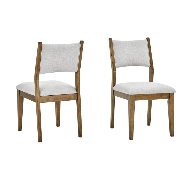 De 2 chaises de salle à manger en chêne noyer gris en tissu, d'une hauteur de siège de 19,5 po, convient aux chaises d'appoint de style rétro, d'une largeur de 19 po et d'une assise rembourrée confortable