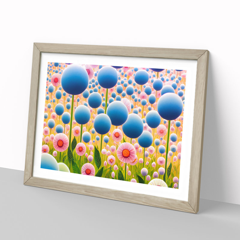 Extraordinary Flower Market - Single Picture Frame Print, 46cm H x 64cm W x 2cm D, Oak