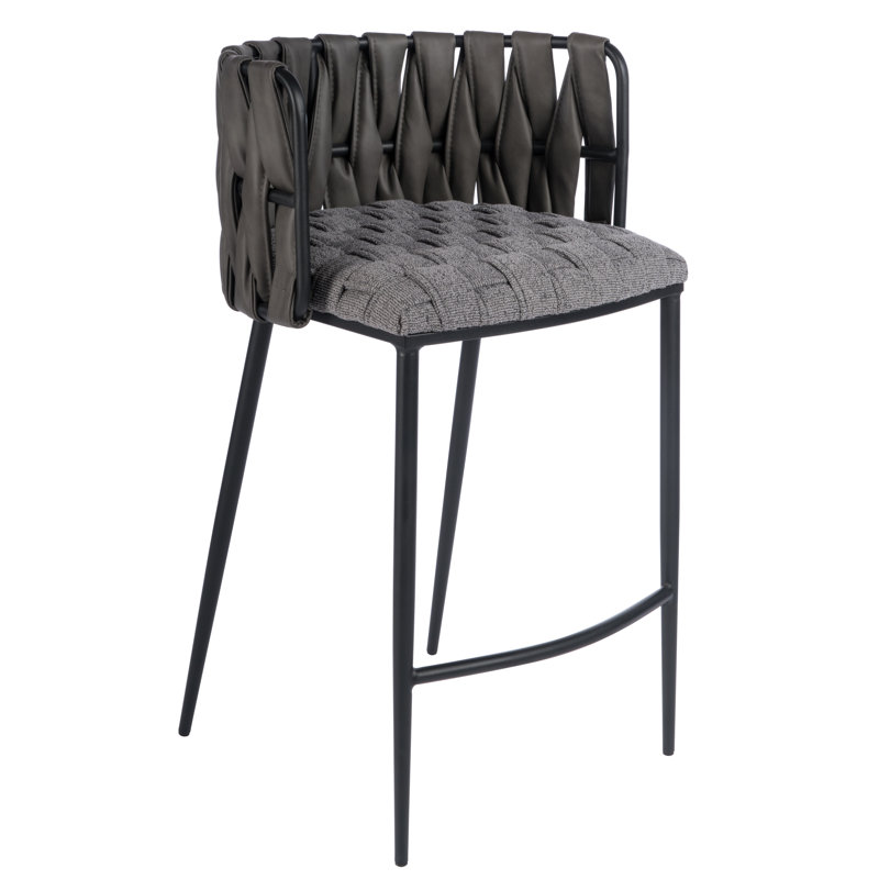 Tabouret de comptoir 27 po Tyrone, Gris foncé, Noir