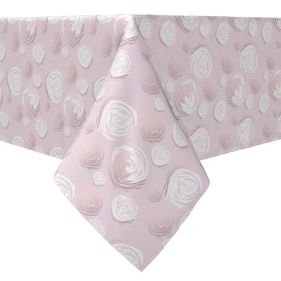 Square Floral Cotton Twill Tablecloth