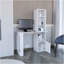 Bureau d'écriture avec bibliothèque et armoire, blanc-211549125