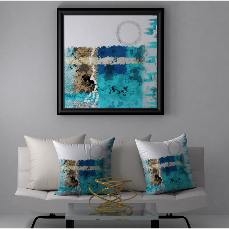 Abstract Reversible Throw Pillow, 24" H x 24" W