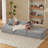 Boneless Oversized 3 Seater Compressed Sofa with Chenille Fabric, No Assembly, Space-Saving for Living Room, Apartment-1263715605