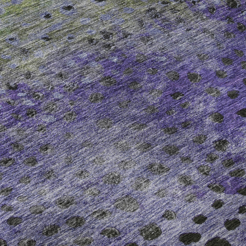 Premium Machine Washable Christina AMF1074 Circles Rug, Round 8'