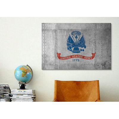 «Flags Army with Grunge», impression sur toile tendue
