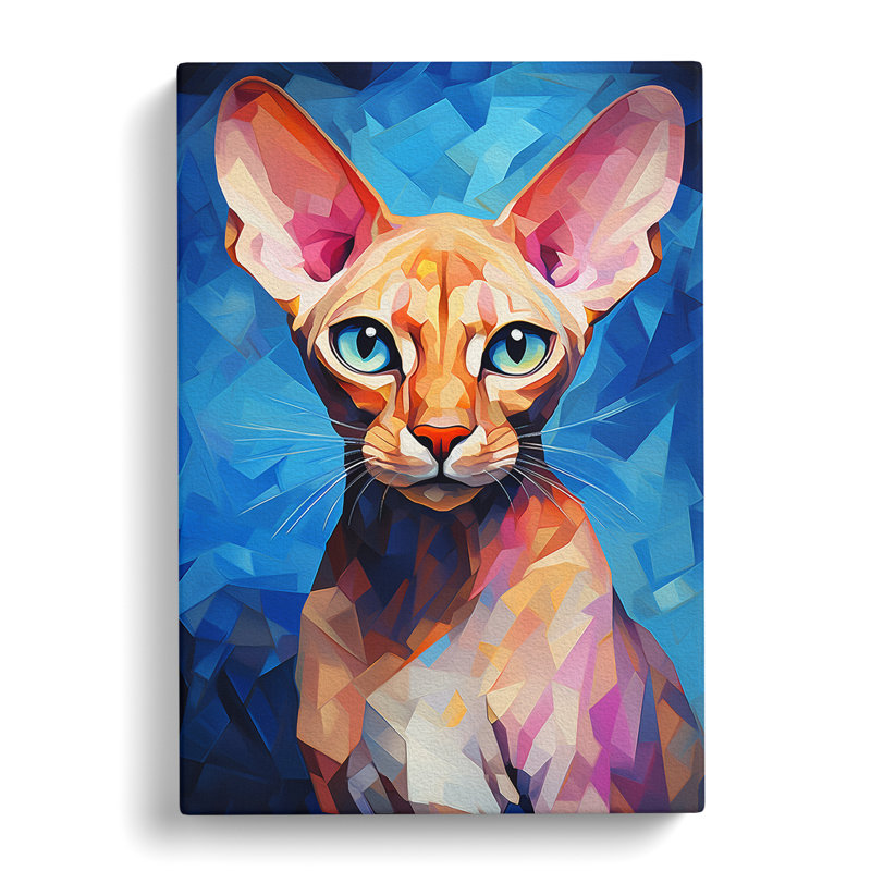 Sphynx Cat Cubism - Print, 76cm H x 50cm W x 3cm D