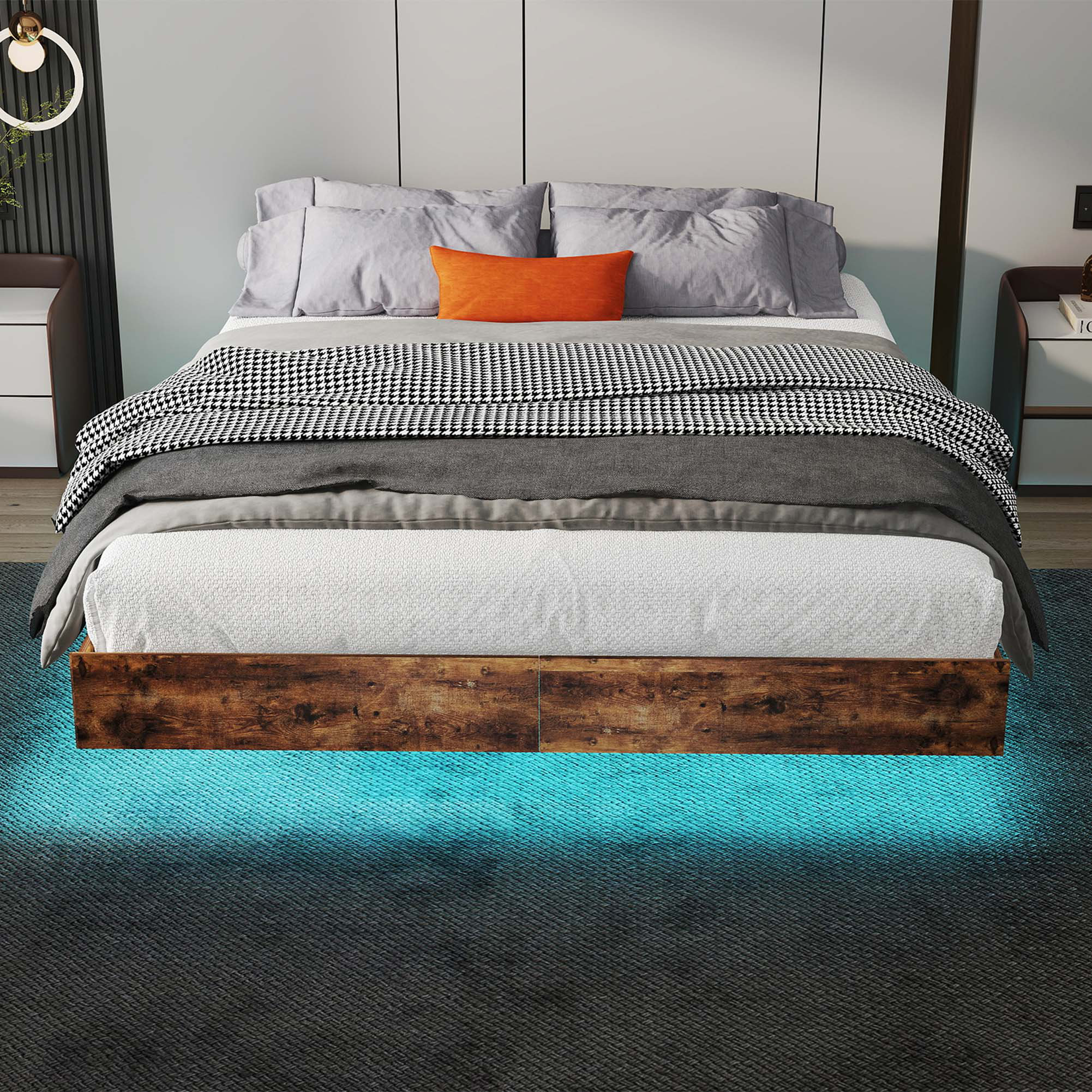 Trent Austin Design® Floating Bed Frame with RGB LED Lights and ...