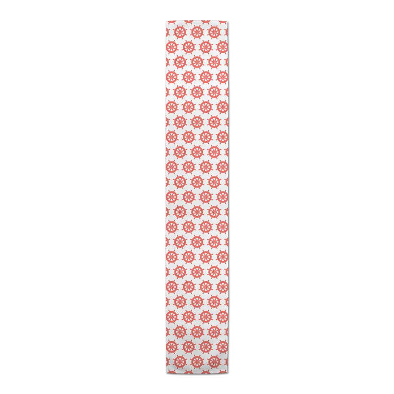 Chemin de table lapin Savarese, Coral, 72 po x 16 po, Abstraction 1