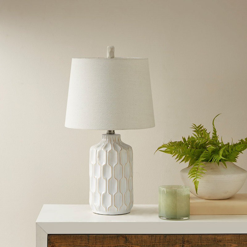 Lampe de table en céramique avec base ivoire Siena
