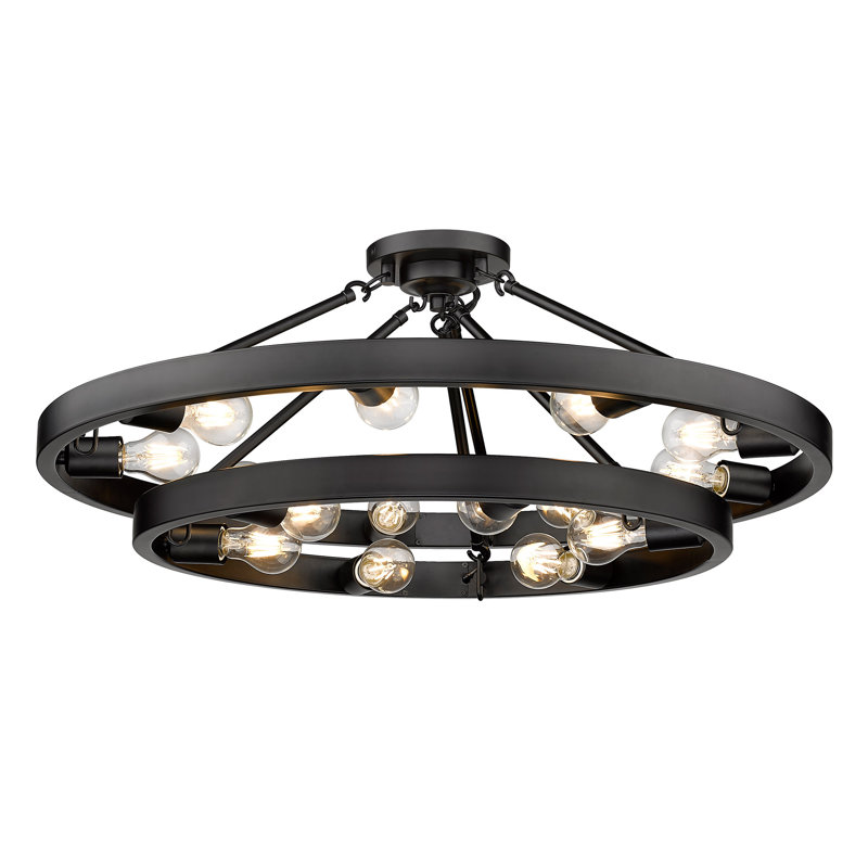 Plafonnier semi-encastré 15 lumières 32 po Easterwood