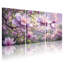 Ensemble de 3 tableaux muraux sur toile tendue représentant des fleurs de magnolia, pour la décoration du salon et de la chambre à coucher.-1980453206
