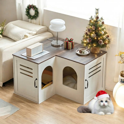 Fayiz Corner Manufactured Wood Hidden Litter Box Enclosure