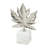 7X3x10.5" Aluminum Leaf On Marble Base