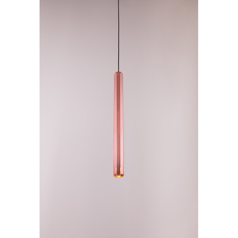 Brixton 1 - Light LED Pendant, 8" H x 1.75" W x 1.75" D, Copper