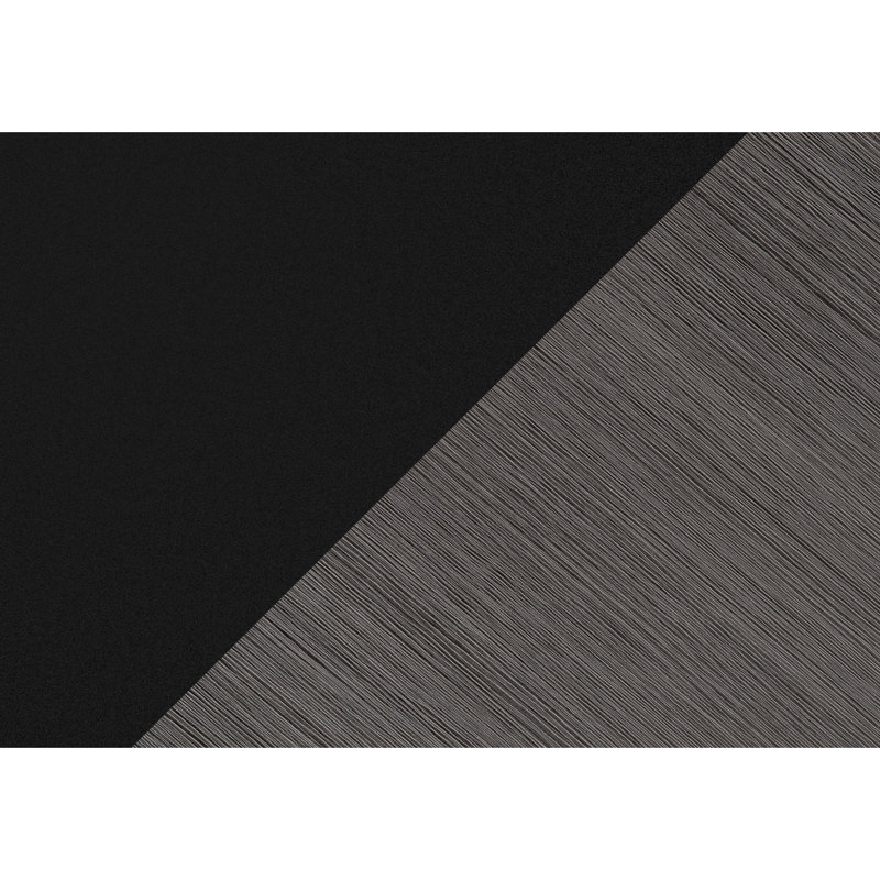 Bureau d'ordinateur moderne en forme de L, noir et gris, avec rangement, plateau en stratifié gris, tiroirs et design fonctionnel.