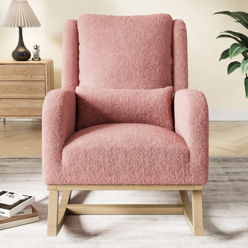 Solid Wood Rocking Chair, Pink