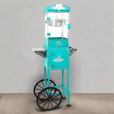 Popcorn Machine with Cart and 10 Oz Kettle for Home Theater