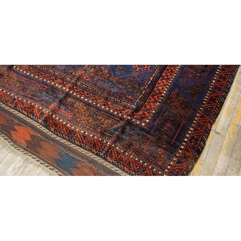Tribal Geometric Antique Afghan Baluch Late 19th Century Rug
