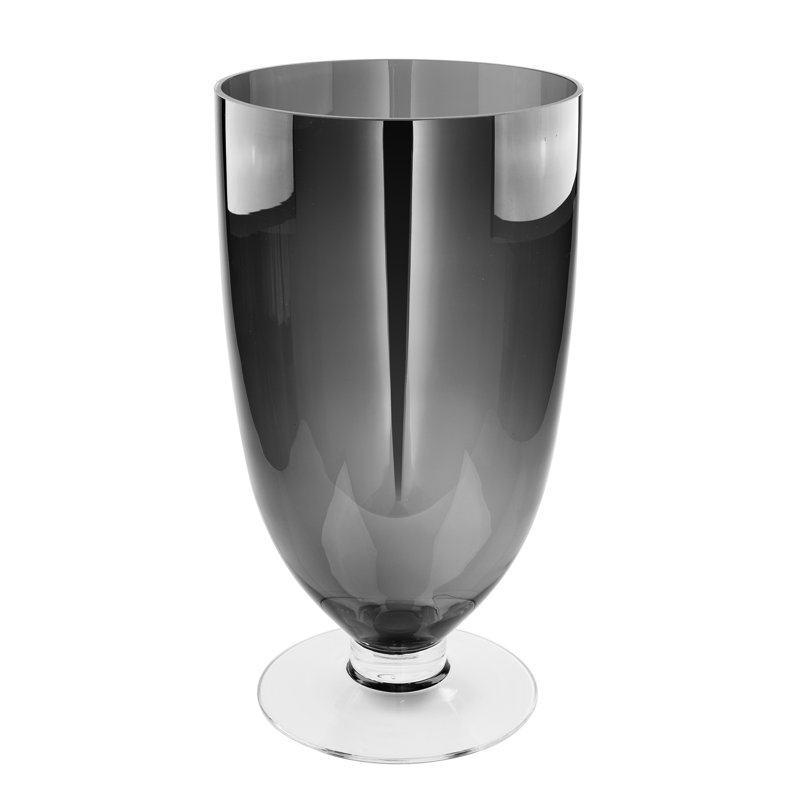 Elite Handmade Glass Table Vase, 50cm H x 28cm W x 28cm D, Grey