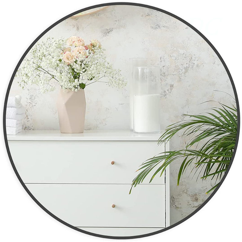 Miroir de salle de bain 24 po., 24,02 po x 24,02 po, Noir