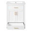 Meuble-lavabo blanc de 24 po avec lavabo, armoire 2 portes, 1 tiroir basculant, idéal pour les petits espaces, offrant beaucoup d'espace et offrant de superbes salles de bain de taille moyenne, offrant un design pratique