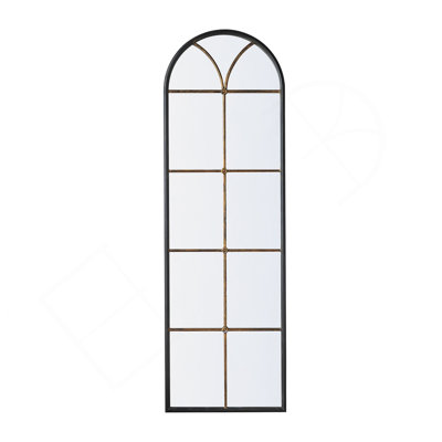 Arched Floor Mirror With Windowpane Design, Ideal For Elevating Any Space And Adding A Touch Of Sophistication To Your Home Decor