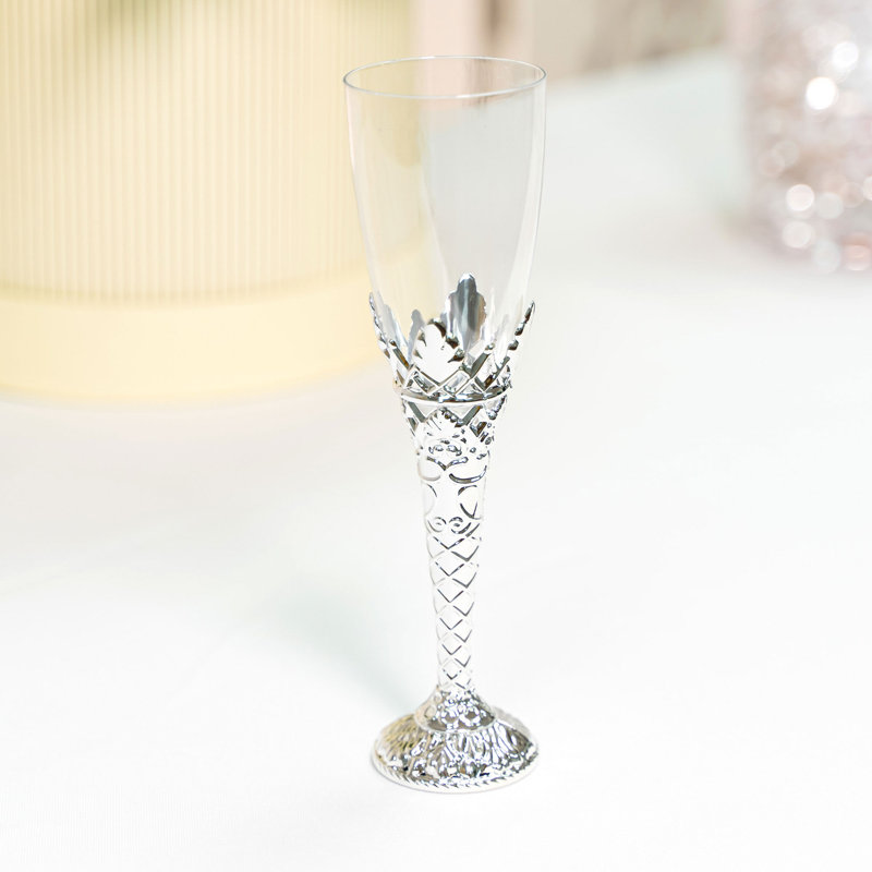 Flûte à champagne jetable en plastique basique, Argent