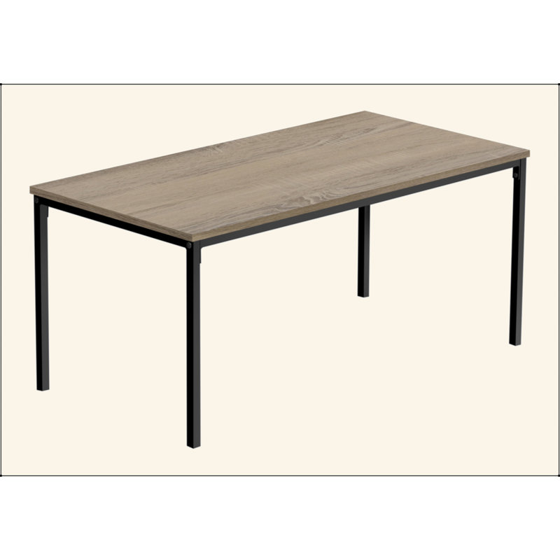 Table basse, accent, cocktail, rectangulaire, salon, L 40 po, stratifié brun, métal noir, contemporain, moderne, Taupe
