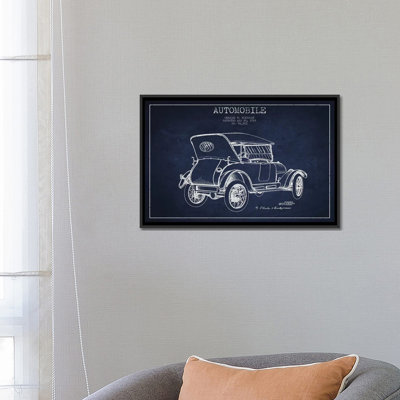 « charles w. mckinley automobile sketch », impression sur toile en bleu marine