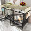 Grande cage pour animaux de compagnie avec mains courantes - structure en fer, conception pratique beige beige et matériau du bassin,-1919560104-1919560107