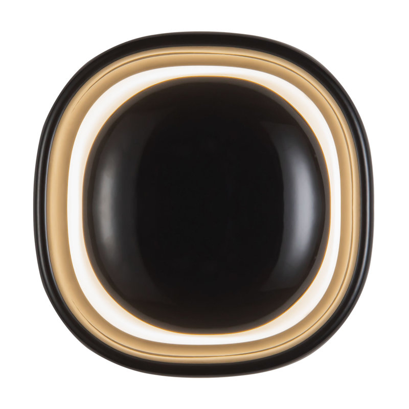 Pebble 8-in Silver dimmable LED Wall Sconce, Matte Black